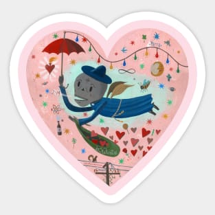 Saint Valentine Comes by Night Sticker